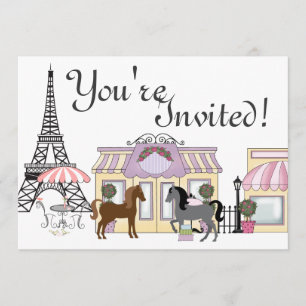 Uitnodiging ponies Paris Horse Birthday