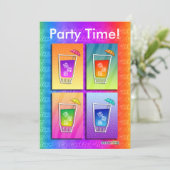 Uitnodiging - Pop Art Cocktails (Staand voorkant)