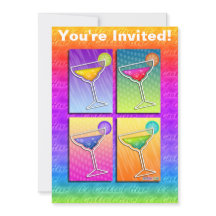 Uitnodiging - Pop Art Margaritas
