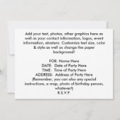 Uitnodiging - POP ART SKULLS (Achterkant)