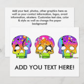 Uitnodiging - POP ART SKULLS (Voorkant / Achterkant)