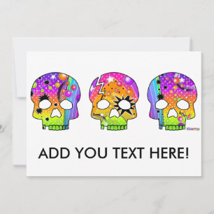 Uitnodiging - POP ART SKULLS