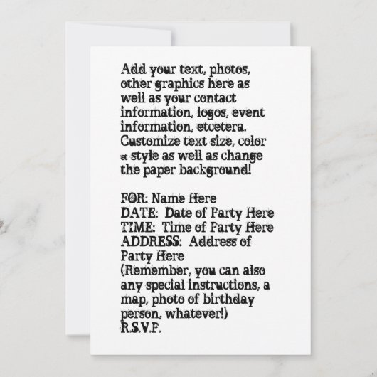 Uitnodiging - POP ART SKULLS (Achterkant)