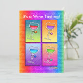 Uitnodiging - Pop Art Wijn (Staand voorkant)