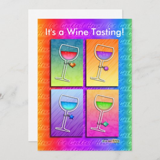 Uitnodiging - Pop Art Wijn (Voorkant / Achterkant)