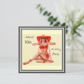 Uitnodiging pop-upmeisje en Cream Birthday Party (Staand voorkant)