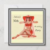 Uitnodiging pop-upmeisje en Cream Birthday Party (Voorkant)