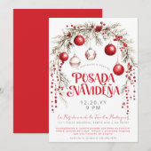 Uitnodiging Posada Navideña Spaans Spanish (Voorkant / Achterkant)