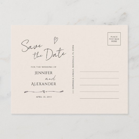 Uitnodiging Postkaart Save The Date modern horizon (Achterkant)