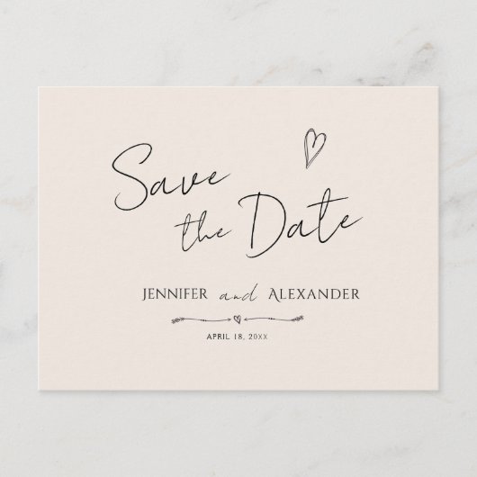 Uitnodiging Postkaart Save The Date modern horizon (Voorkant)