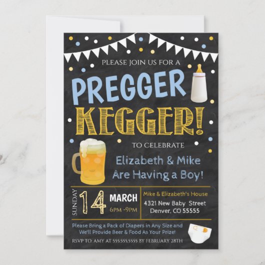 Uitnodiging Pregger Kegger Party (Voorkant)
