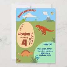 Uitnodiging prehistorische Dinosaur Birthday