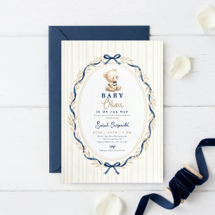 Uitnodiging Preppy Charm baby shower jongen