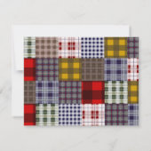 Uitnodiging preppy Patchwork Pset (Achterkant)