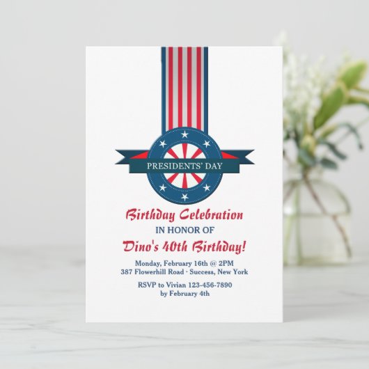 Uitnodiging president dag banner (Staand voorkant)