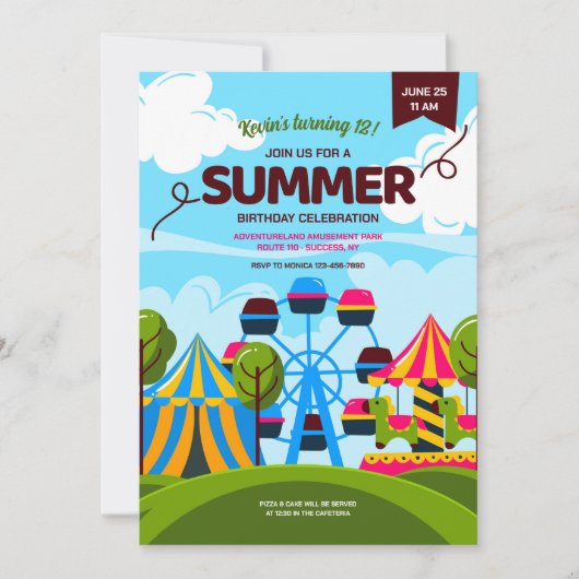 Uitnodiging pretpark Adventureland (Voorkant)