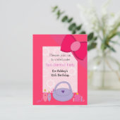 Uitnodiging Pretty Bow Spa Verjaardagsfeest (Staand voorkant)