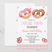 Uitnodiging pretzel feest thema (Voorkant / Achterkant)