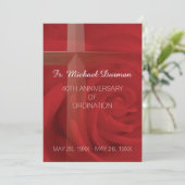 Uitnodiging priester 40e Jubileum Ordination Red (Staand voorkant)