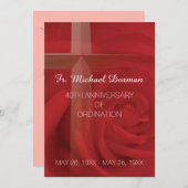 Uitnodiging priester 40e Jubileum Ordination Red (Voorkant / Achterkant)