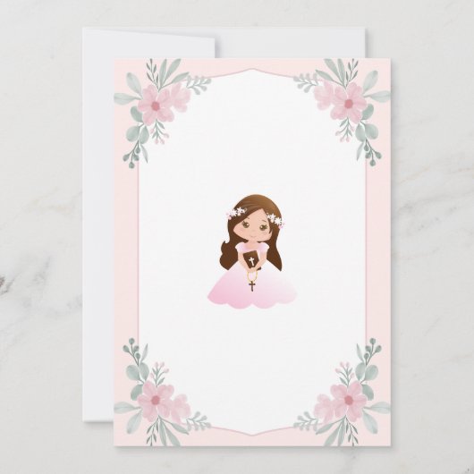 Uitnodiging Primera Communie Meisje Eerste Communi (Achterkant)