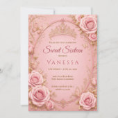 Uitnodiging Princess Pink sweet 16 (Voorkant)