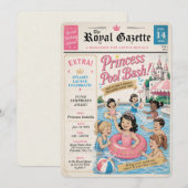 Uitnodiging Princess Pool Bash-redactie (Voorkant / Achterkant)