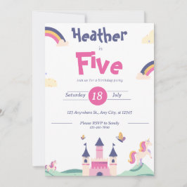 Uitnodiging - Princess Thema- Pas naam leeftijd aa