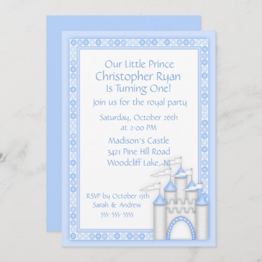 Uitnodiging Prins Castle Party (Voorkant / Achterkant)
