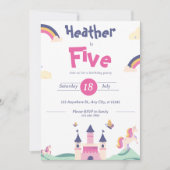 Uitnodiging - Prinses Thema- Naam aanpassen Leefti (Voorkant)