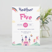 Uitnodiging - Prinses Thema- Naam aanpassen Leefti (Staand voorkant)