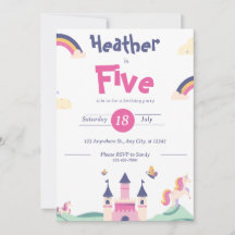 Uitnodiging - Prinses Thema- Pas naam leeftijd aan