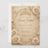 Uitnodiging prinses vlinders sweet 16 (Voorkant)