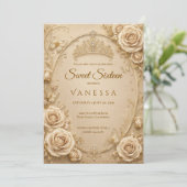 Uitnodiging prinses vlinders sweet 16 (Staand voorkant)