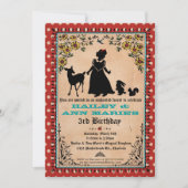 Uitnodiging prinses (voor tweelingen of twee Kinde (Voorkant)