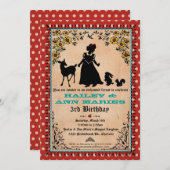 Uitnodiging prinses (voor tweelingen of twee Kinde (Voorkant / Achterkant)