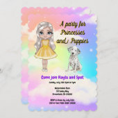 Uitnodiging Prinsessen- en Puppiesfeest (Voorkant / Achterkant)
