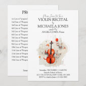 Uitnodiging & Programma Modern Vioolmuziek Recital (Voorkant / Achterkant)