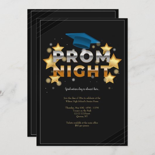 Uitnodiging Prom Night Galaxy (Voorkant / Achterkant)