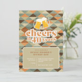 Uitnodiging "Proost 40 jaar"  geometrisch (Staand voorkant)