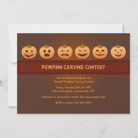 Uitnodiging Pumpkin Carving Contest (Voorkant)