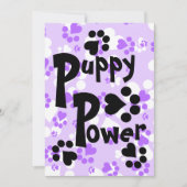 Uitnodiging - Puppy Power - Puppy Paw Prints (Voorkant)
