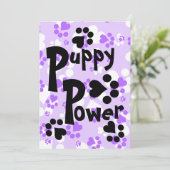 Uitnodiging - Puppy Power - Puppy Paw Prints (Staand voorkant)