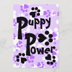 Uitnodiging - Puppy Power - Puppy Paw Prints