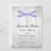 Uitnodiging Purple Dragonfly Save the Date (Voorkant)