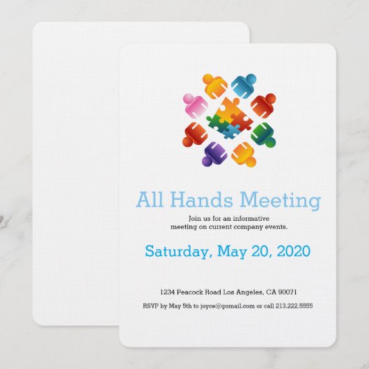 Uitnodiging Puzzle Team (Voorkant / Achterkant)