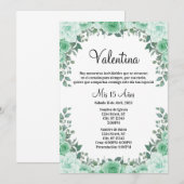 Uitnodiging Quinceañera (Voorkant / Achterkant)