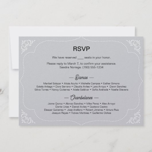 Uitnodiging Quinceañera, thema Parijs, Eiffeltoren (Achterkant)