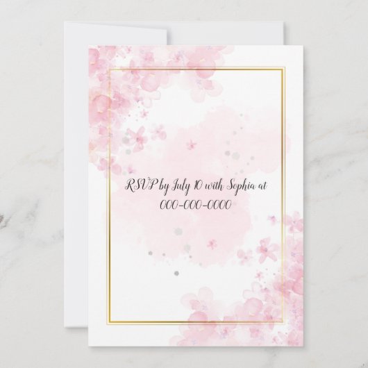 Uitnodiging Quinceañera, Zoete 15 Uitnodiging (Achterkant)