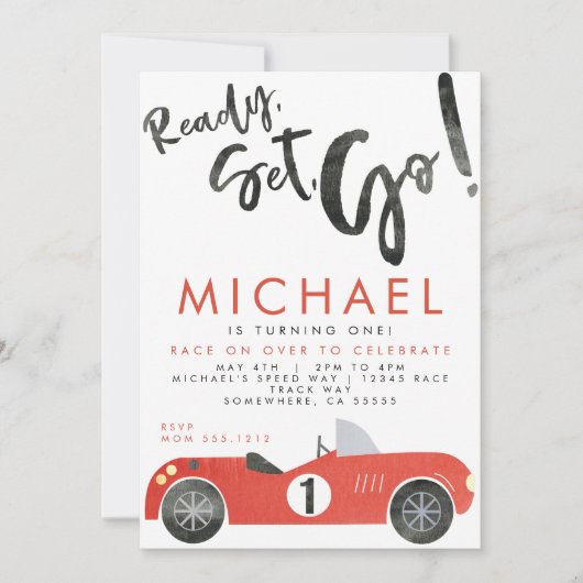 UITNODIGING RACE AUTO FEESTJE (Voorkant)